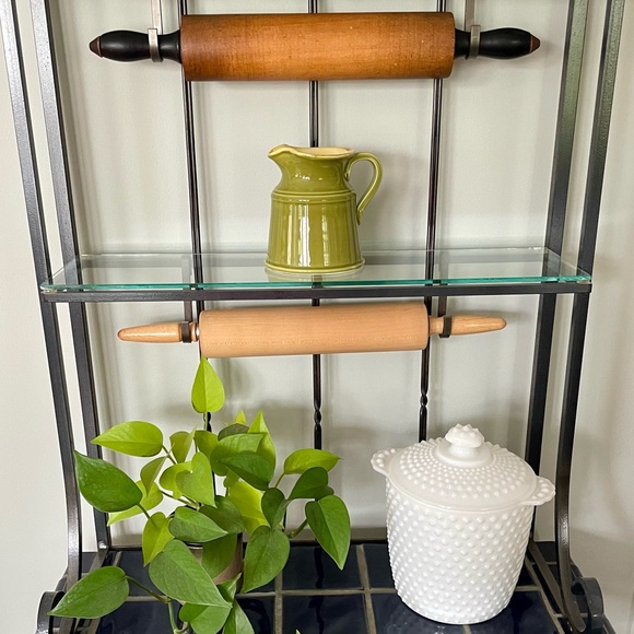 Sur La Table•5” Serving Pitcher•Hand-Painted•Olive Green~Butter Yellow Interior - Picture 7 of 12